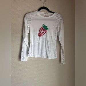 ECHT Strawberry Long Sleeve Shape Tee - White